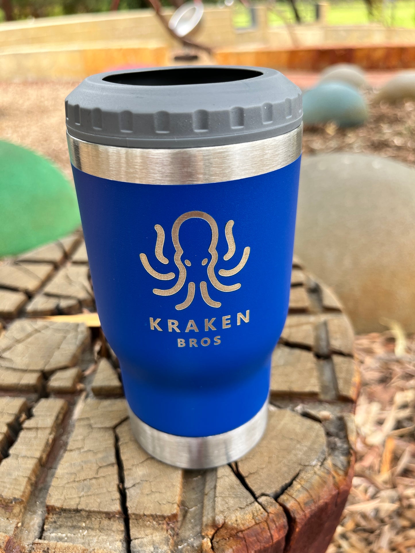 Kraken Bros 14oz Beverage Cooler & Coffee Cup: Hot, Cold, & Cracking Open Fun with Built-In Bottle Opener!