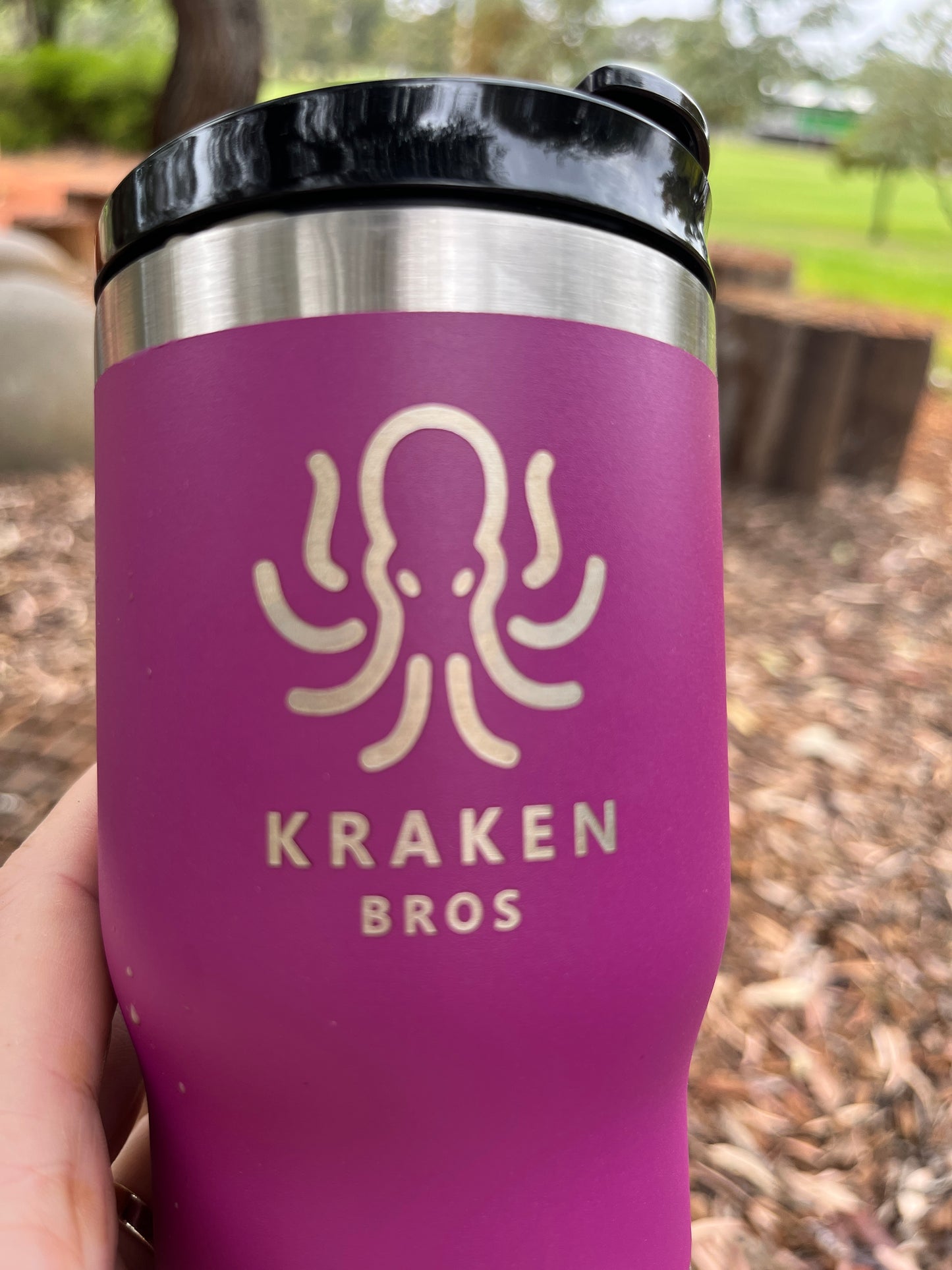 Kraken Bros 14oz Beverage Cooler & Coffee Cup: Hot, Cold, & Cracking Open Fun with Built-In Bottle Opener!