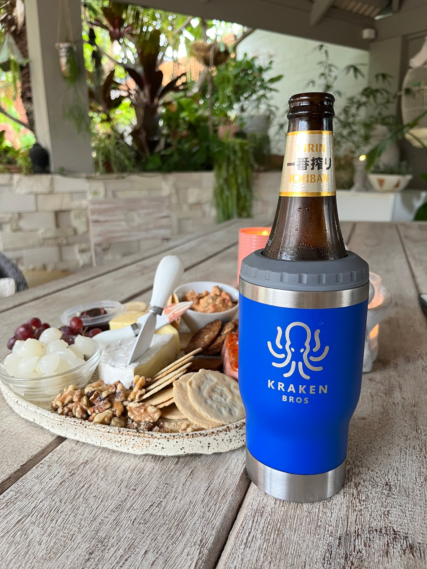 Kraken Bros 14oz Beverage Cooler & Coffee Cup: Hot, Cold, & Cracking Open Fun with Built-In Bottle Opener!